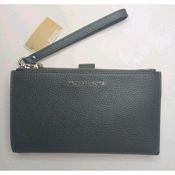 Michael Kors Jet Set Travel Continental Leather Wristlet Wallet Slate Gray NWT - Picture 2 of 16